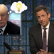 Illustration for article titled Seth Meyers stays focused on how the Trump-Russia excuses keep getting fuzzier